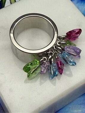 Swatch Bijoux Butterfly Love Explosion Ring #843 silver tone size 6